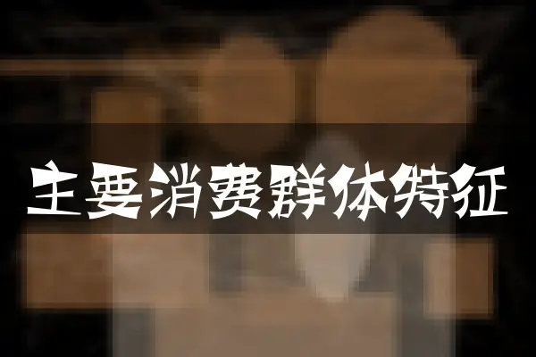 主要消费群体特征