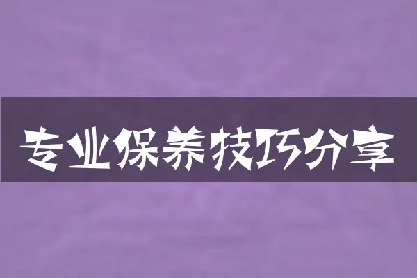 专业保养技巧分享